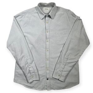 Taylor Stitch Button Down‎ Shirt White with Black Dots Men's 42 Large